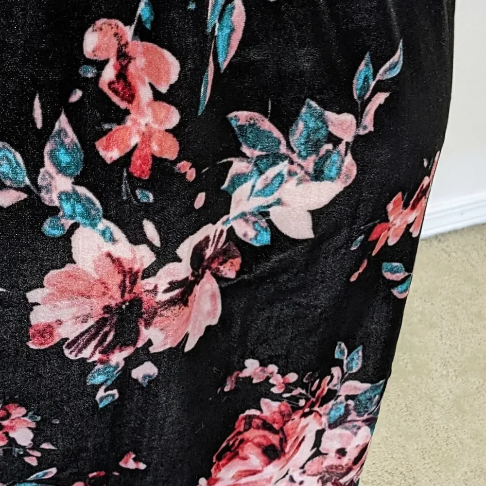 NWOT INC International Concepts Lace bodice / Floral Velvet Chemise / Mini Dress - Picture 11 of 11